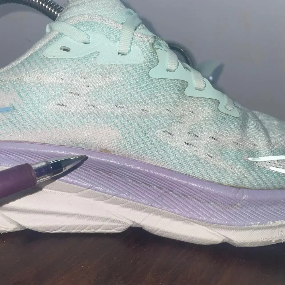 Hoka One One Clifton 9 Women Size 8.5 Blue Purple Running Walking Shoes Sneakers